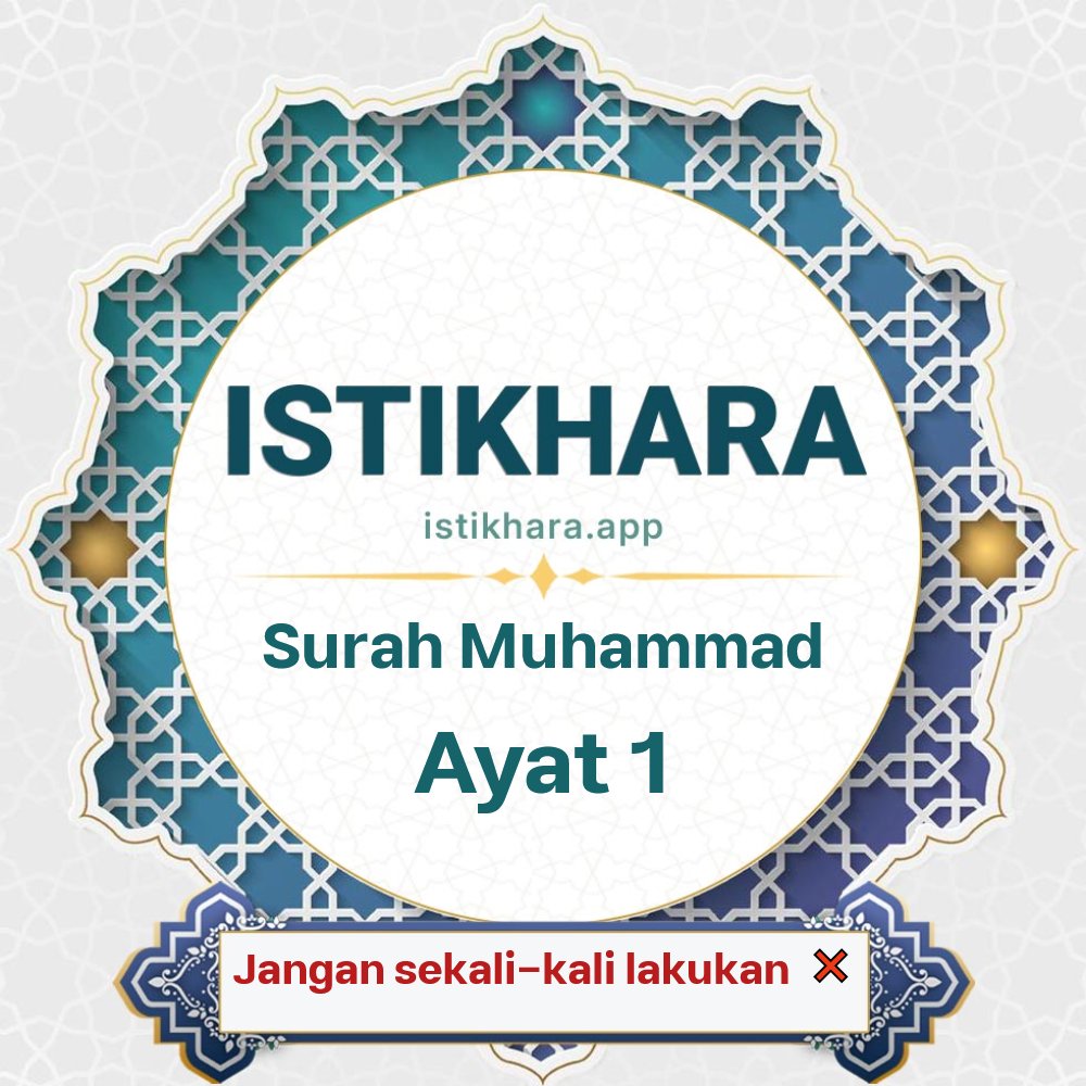 Istikhara result image for Surah Muhammad, Ayat 1 - Muhammad Surah, Ayah 1